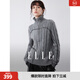 ELLE灰色綿羊毛絞花半高領(lǐng)毛衣女2025冬季新款休閑高級感針織衫 中灰 【預售】 L