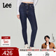 Lee【張凌赫代言】商場(chǎng)同款美顏牛仔419緊身高腰窄腳女牛仔褲潮流 深藍色 26