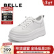 百麗（Belle）厚底增高小白鞋女商場(chǎng)同款簡(jiǎn)約百搭休閑鞋E3P1DCM5 白色 37