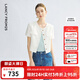 朗姿法式粗花呢小香風(fēng)圓領(lǐng)箱型氣質(zhì)短袖上衣2025年夏季新款 蛋黃白色 L