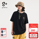 金利來(lái)（Goldlion）g+男士短袖T恤春夏潮牌logo印花寬松立體圓領(lǐng)上衣城市輕戶(hù)外 99-黑色 XL 180/96A 推薦150-165斤