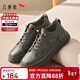 紅蜻蜓男士板鞋秋冬潮流男鞋中幫加絨休閑皮鞋厚底棉鞋WTA14154灰色41