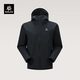 KAILAS凱樂(lè )石M8軟殼衣男戶(hù)外登山耐磨彈力透氣輕量防風(fēng)連帽夾克外套春秋 玄青黑KG2619105 M