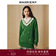 MAXRIENY【商場(chǎng)同款】精致復古釘鉆繡花撞色寬松慵懶針織毛衫 綠色 M 02
