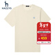 哈吉斯（HAZZYS）男裝 【薄荷曼波風(fēng)】夏款刺繡凈色圓領(lǐng)短袖T恤衫ASTZE03BE65 米黃色OW L (175/96A 48)