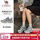 駱駝（CAMEL）情侶穿搭[追尋2.0]慢跑鞋男女2025透氣復古緩震旅游運動(dòng)跑步鞋 K25B097058，象牙色/銀白 ，女 37
