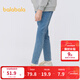 巴拉巴拉女童褲子兒童牛仔褲中大童秋裝甜美直筒褲時(shí)尚修身長(cháng)褲潮 牛仔中藍88201 110
