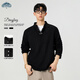 頂峰保羅（Dingfengbaoluo）休閑純色上衣男款春季亨利領(lǐng)慵懶保暖通勤針織衛衣DZX508黑色L