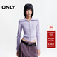 ONLY2025冬季新款大翻領(lǐng)絨感柔軟修身長(cháng)袖開(kāi)衫針織衫女|12543A016 E38極樂(lè )紫色 M