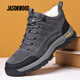 JASONWOOD正品男鞋新款高檔輕奢羊毛男士棉鞋真皮加絨保暖高幫東北雪地靴男 灰色 【正品男鞋】 【皮鞋碼】 38