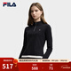 FILA 斐樂(lè )官方女子針織長(cháng)袖衫冬季新款時(shí)尚休閑半拉鏈修身長(cháng)T 傳奇藍-NV M 165/84A/M