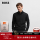 雨果博斯BOSS【100%羊毛】男士25秋季新款標準版型拉鏈領(lǐng)羊毛毛衣 001-黑色 M