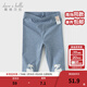 戴維貝拉（DAVE＆BELLA）兒童褲子女童夏裝打底褲抗菌防螨女寶寶新款七分褲小童休閑褲 牛仔藍【現貨】 120 cm（建議身高110-120cm）
