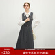 范思藍恩氣質(zhì)通勤撞色假兩件襯衫連衣裙女2025春季新款裙子1238 沉靜灰 S