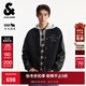 杰克·瓊斯（JACK&JONES）男裝秋冬季毛呢大衣夾克外套寬松時(shí)尚棒球服百搭潮字母225427023 E40黑色 常規 S （170）