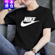 耐克（NIKE）t恤短袖男女情侶夏季半袖運動(dòng)跑步訓練健身透氣休閑圓領(lǐng)上衣 純棉AR5005-010黑色白 XL 推薦150-180斤/180