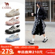 駱駝（CAMEL）極光丑萌鞋女戶(hù)外登山鞋撞色厚底休閑鞋 L26S202026 米白/黑 38
