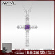 AWNL如恩守護十字彩寶紫水晶項鏈小眾輕奢時(shí)尚飾品情侶生日禮物 紫水晶項鏈鈦 鋼鏈款 61.5CM