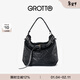 GROTTO個(gè)樂(lè )流浪包中號子母包托特松弛感通勤斜挎單肩包情人節禮物 經(jīng)典黑 小號