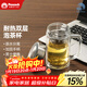 孔雀日本雙層玻璃杯茶水分離杯子耐高溫泡茶杯高檔透明送禮水杯 鋼本色 420ml 1只