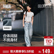 森馬（Semir）森柔牛仔丨牛仔褲女潮流顯瘦褲子25春秋季寬松闊腿褲109925124001