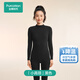 全棉時(shí)代【商場(chǎng)同款】男女士秋冬季長(cháng)絨棉輕暖打底上衣裸感保暖不勒抗靜電 【女款小高領(lǐng)】黑色 160