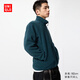 優(yōu)衣庫男裝女裝搖粒絨拉鏈茄克/長(cháng)袖外套廓系夾克479792 55 青綠色 S