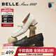 百麗（Belle）【92系列】粗跟樂(lè )福鞋女商場(chǎng)通勤百搭牛皮高跟鞋單鞋BZ521AA6預售 黑色（主推熱銷(xiāo)） 37 (235mm)