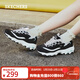 斯凱奇（Skechers）新年禮物女鞋秋冬蕾絲熊貓鞋厚底增高百搭休閑運動(dòng)經(jīng)典復古老爹鞋 黑色/白色/BKW 38 尺碼偏大，建議選小半碼