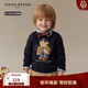 Teenie Weenie Kids小熊童裝25新款秋冬男女寶寶圓領(lǐng)印花加絨衛衣 藏青色 110cm
