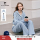 香影藍色休閑運動(dòng)套裝女2026春裝新款假兩件衛衣闊腿褲兩件套 航線(xiàn)藍 S