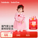 巴拉巴拉童裝女童連衣裙網(wǎng)紗針織公主紅色新年拜年服女童春裙 粉色福蝶來(lái)01315 90
