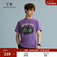 Teenie Weenie小熊男裝復古休閑戶(hù)外簡(jiǎn)約舒適全棉印花短袖T恤 紫色 L