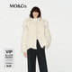 MO&Co.泡芙羽絨服年冬新品絨子含量90%裝卸風(fēng)帽輕暖