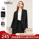 百圖betu女裝春季新款西裝氣質(zhì)小西服外套學(xué)院風(fēng)通勤西服2401T37 黑色 S