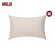 MUJI水洗萊賽爾枕套 枕頭套 淺米色×米色 單只 48×74cm枕芯用