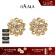 翡拉拉（fellala）冬季基本款時(shí)尚耳釘女氣質(zhì)民族風(fēng)復古人造水晶耳環(huán)新年禮物 白色