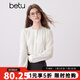 百圖betu女裝2025秋季新款襯衫氣質(zhì)花邊領(lǐng)設計蕾絲拼接長(cháng)袖女2509T66 米白 L