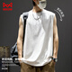 貓人【100%棉】背心男純棉寬松無(wú)袖上衣男士純色打底運動(dòng)健身坎肩