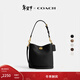 蔻馳（COACH）【禮物】新款女士WILLOW 19號柔軟水桶包純色真皮搭扣斜挎包女包 B4/黑色