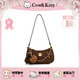 COW&KITTY貓咪可愛(ài)甜美高顏值單肩包通勤上課腋下包手提包女生輕便包包 褐色【贈掛件+禮盒】