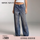 MISS SIXTY【免費改褲】進(jìn)口牛仔面料牛仔褲復古顯瘦百搭女設計感做舊廢土風(fēng) 中藍 S (25-26碼)