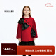 little MO&Co.拜年服童裝冬裝新款女童雙面呢毛呢外套短款大衣兒童 大紅色 150 150/72