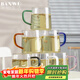 半物生活玻璃杯茶杯高硼硅玻璃水杯帶把綠茶杯耐高溫耐熱加厚杯子套裝家用