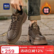 海瀾之家HLA新年禮物男秋冬工裝皮鞋男士中幫潮流休閑鞋男 F339 棕色 42