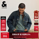 杰克·瓊斯（JACK&JONES）25年男裝秋季牛仔外套男潮酷寬松夾克尖領(lǐng)簡(jiǎn)約紐扣多口袋長(cháng)袖上衣 A12深牛仔藍 3XL （195）