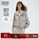Teenie Weenie小熊女裝衛衣2025秋冬新款簡(jiǎn)約時(shí)尚休閑舒適連帽外套 中灰色 M