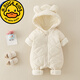 G.duck品牌男女?huà)雰簥A棉衣服秋裝薄棉寶寶連體衣秋冬韓版新生兒外出抱衣 米白色 73cm (建議3- 6個(gè)月.12-16斤