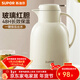 蘇泊爾（SUPOR）保溫壺家用玻璃內膽暖水壺大容量熱水瓶學(xué)生宿舍熱水壺保溫水壺 奶油白【防塵壺嘴】2L