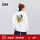 森馬迪士尼合作系列長(cháng)袖T恤女春季中長(cháng)款米奇寬松落肩復古風(fēng)上衣 本白10101 L